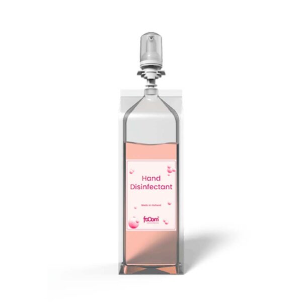 Bolsa de recambio de desinfectante de manos profesional de 1000ml en color rosa para sistemas dosificadores cerrados.