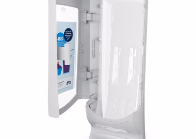 dispensador servilletas vertical blanco abierto elegante