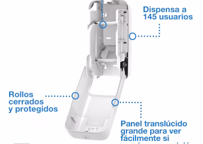 dispensador papel higienico sin mandril doble