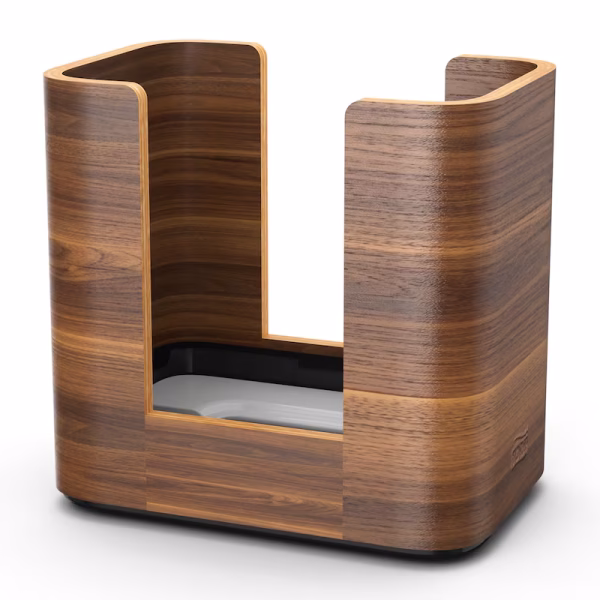 Estructura de diseño vacía de dispensador servilletas madera n4 Línea Elegance para mesas y barras de restaurantes.