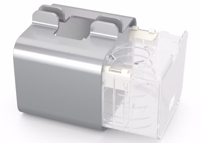 Mecanismo de apertura lateral e interior del dispensador servilletas mesa aluminio para una recarga fácil de consumibles.