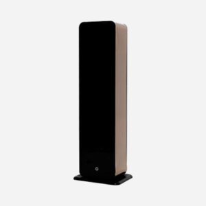 Estructura metálica cromada de la torre difusora de aromas grandes espacios fabricada en hierro inoxidable pulido.