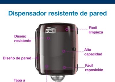 soporte pared bobina papel industrial 653008