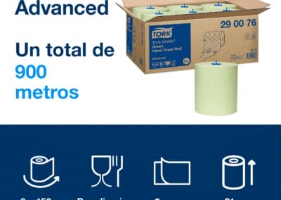 toalla de mano en rollo verde