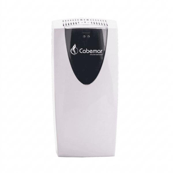 Dispensador Bacteriostático y Ambientador para Inodoros y Urinarios aseos frontal blanco