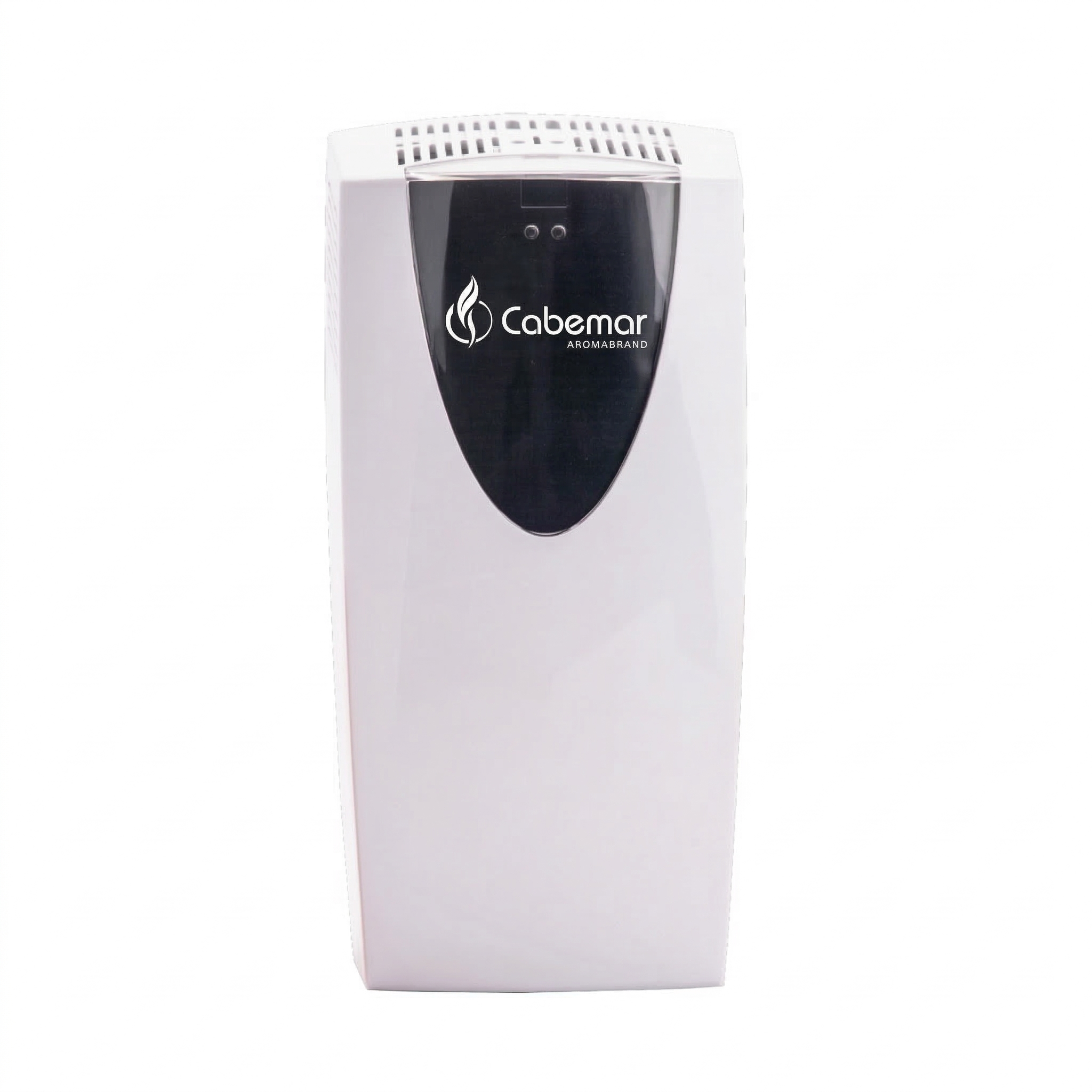 Dispensador Bacteriostático y Ambientador para Inodoros y Urinarios aseos frontal blanco