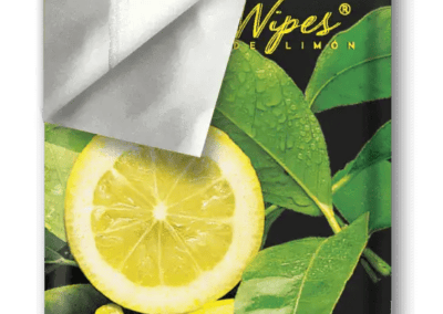 toallitas de limon en dispensador