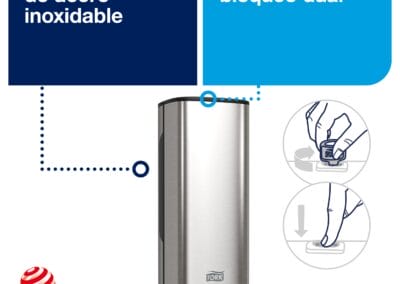 dispensador jabon acero inoxidable