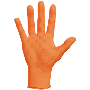 Guantes de Nitrilo Naranja Extrafuertes con Agarre Diamantado (50 uds)