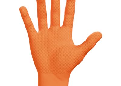 guantes de nitrilo naranja texturizados