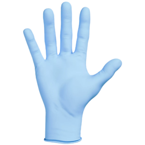 Guantes de nitrilo azul sin polvo extra sensibles aptos para contacto alimenticio