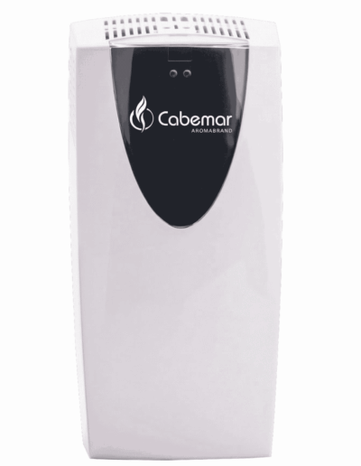 Dispensador Bacteriostático y Ambientador para Inodoros y Urinarios aseos frontal blanco